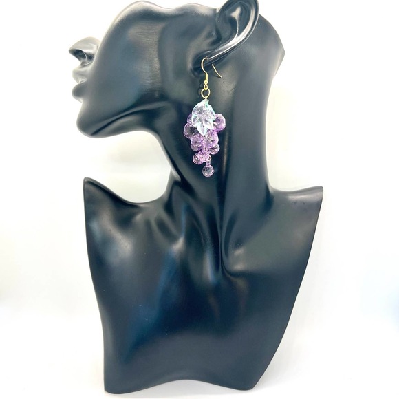 Grape Earrings - Wine Earrings - Fruit Earrings - Country Earrings - Farm Earrin - Picture 8 of 10